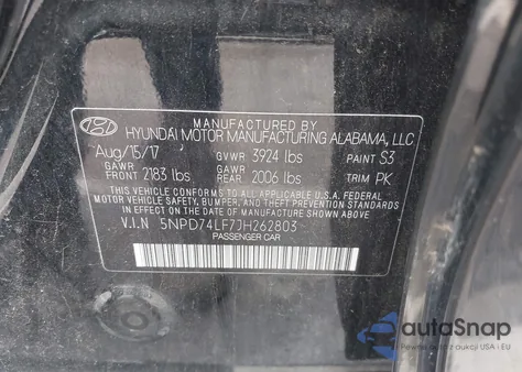 2018 Hyundai Elantra Se z USA, uszkodzony, nr VIN 5NPD74LF7JH262803